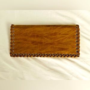 EUC- Tan Clutch Bag Suede